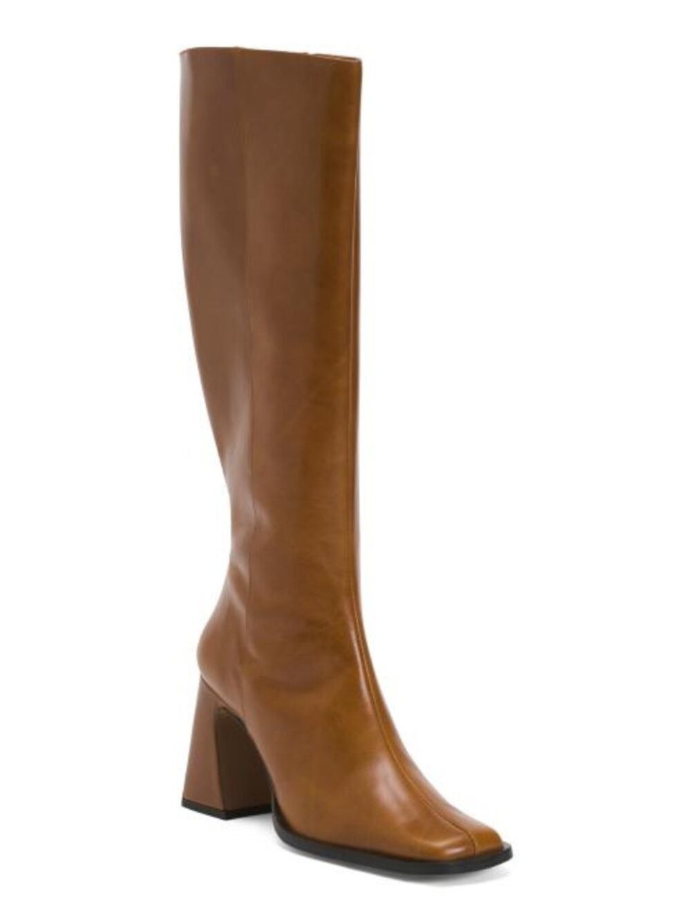 ANGEL ALARCON Made In Spain Leather High Shaft Boots With Leather Wrapped Heel